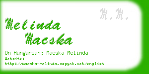 melinda macska business card